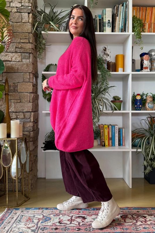 Big Softie Archie Slouch Knit Hot Pink